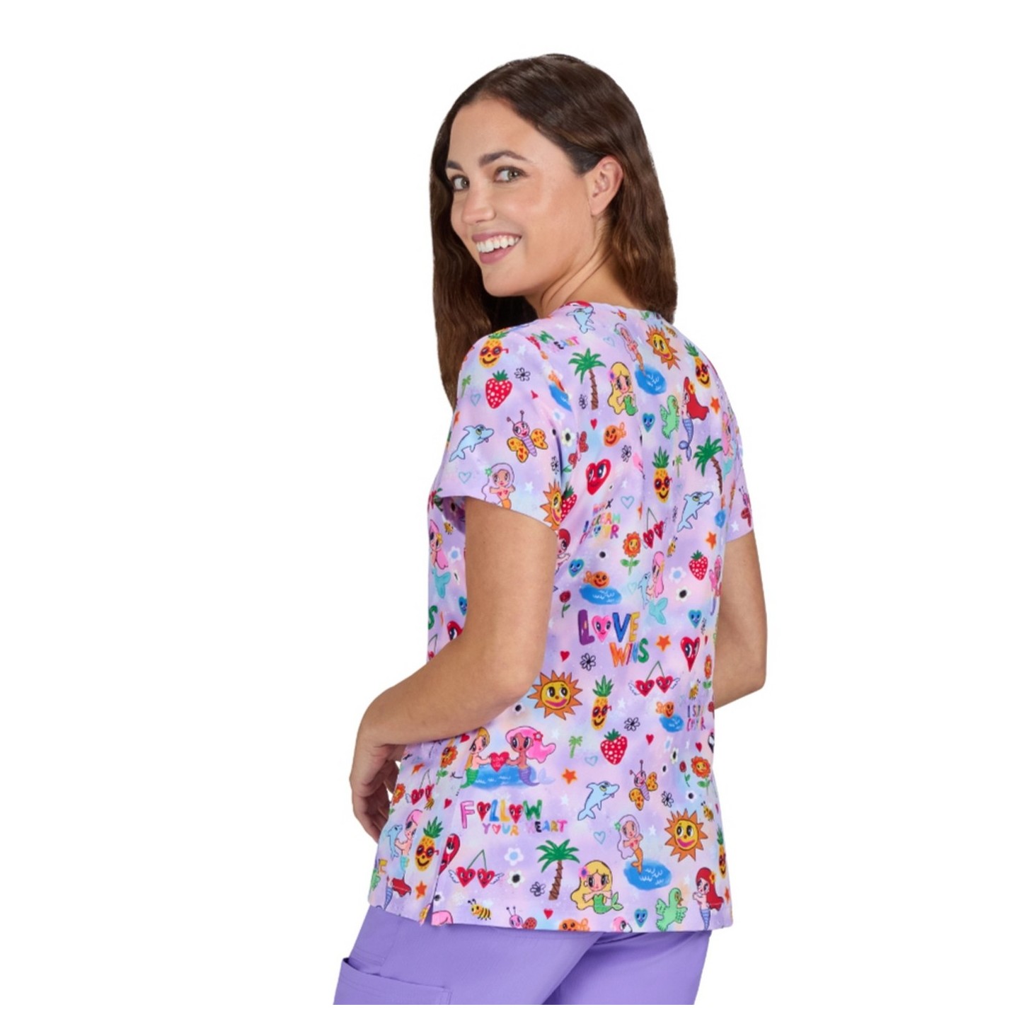 1136PRA Artist Series Momi 2 Pocket Print Top by koi - Liddle Mermaids