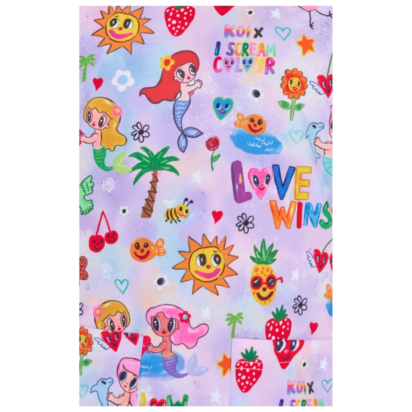 1136PRA Artist Series Momi 2 Pocket Print Top by koi - Liddle Mermaids