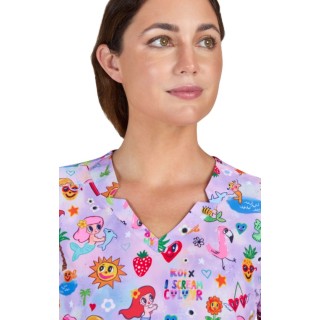 1136PRA Artist Series Momi 2 Pocket Print Top by koi - Liddle Mermaids