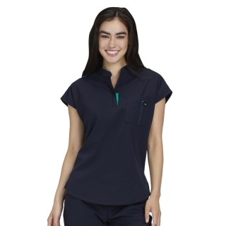 1131 Solis Catrin 2 Pocket Zipper Neck Top by koi