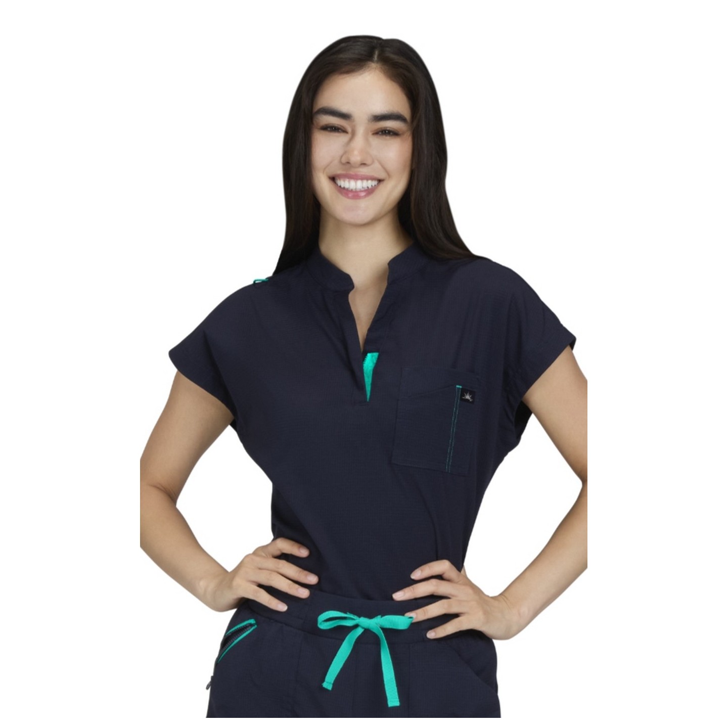 1131 Solis Catrin 2 Pocket Zipper Neck Top by koi