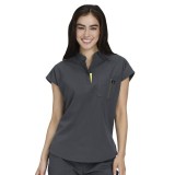 1131 Solis Catrin 2 Pocket Zipper Neck Top by koi