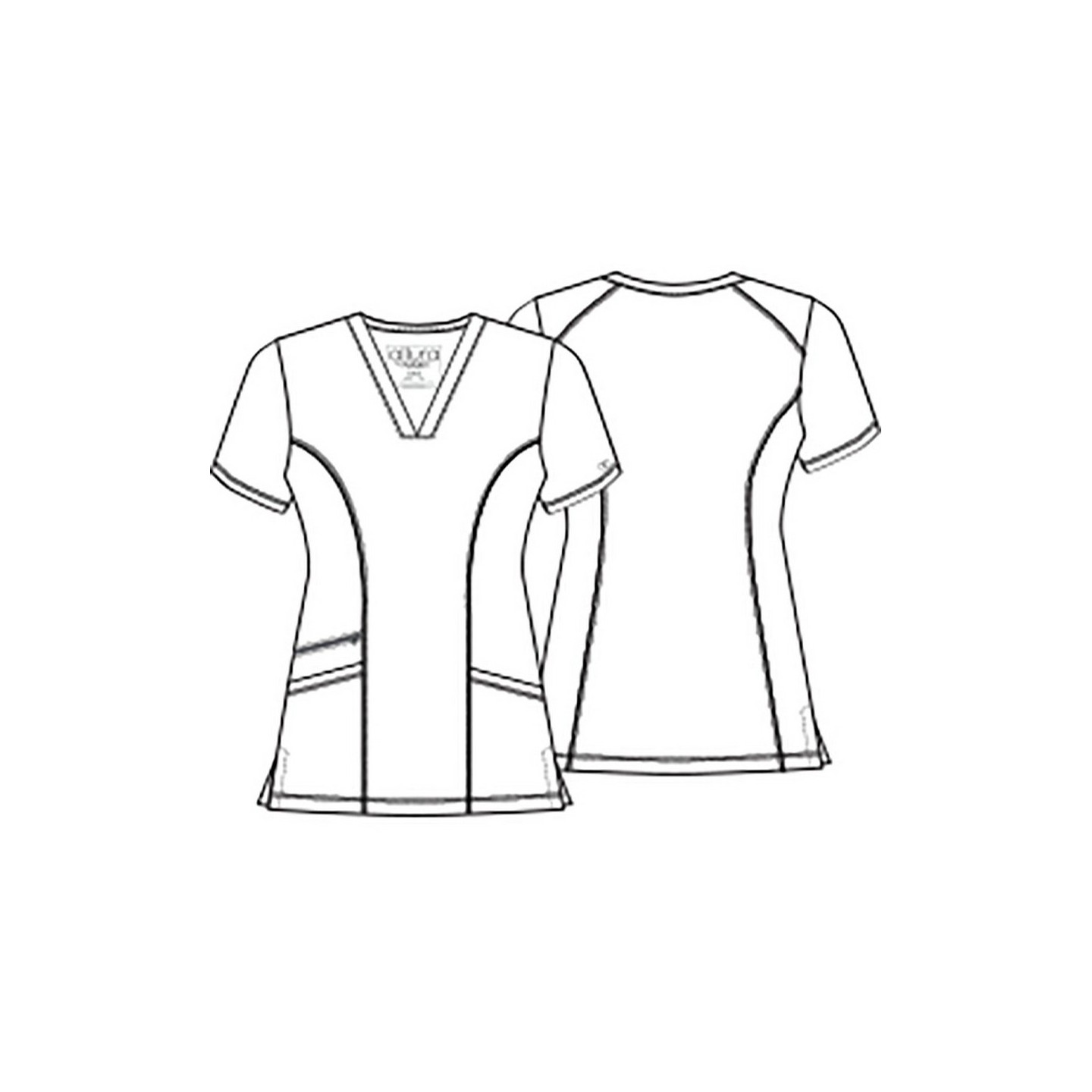 CKA684 Allura Fitted V-Neck 3 Pocket Top by Cherokee