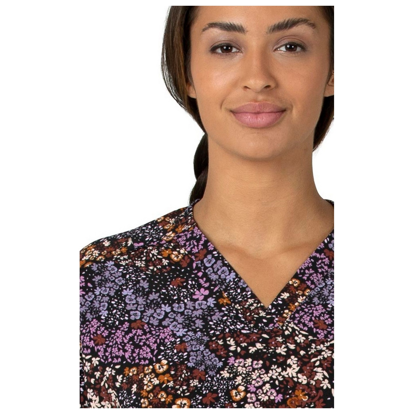 C13314 Carhartt Force Cross-Flex Women's Oversize V-Neck Print Top - Mini Floral