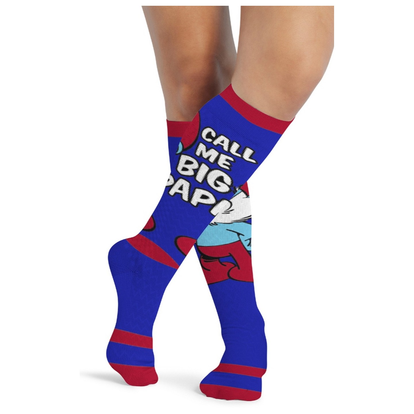 Men's Tooniforms Print Support Graduated Compression Socks by Cherokee Uniforms - Papa Smurf