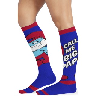 Tooniforms Print Support Chaussettes pour Hommes Compression Graduée par Cherokee Uniforms - Papa Smurf