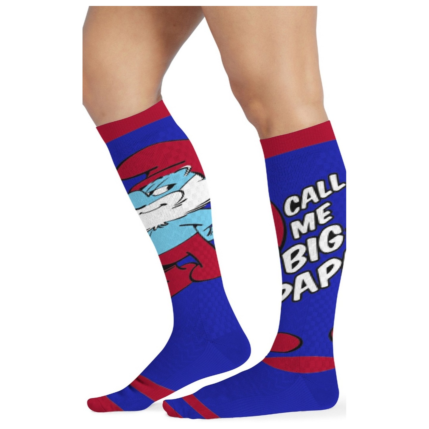 Tooniforms Print Support Chaussettes pour Hommes Compression Graduée par Cherokee Uniforms - Papa Smurf
