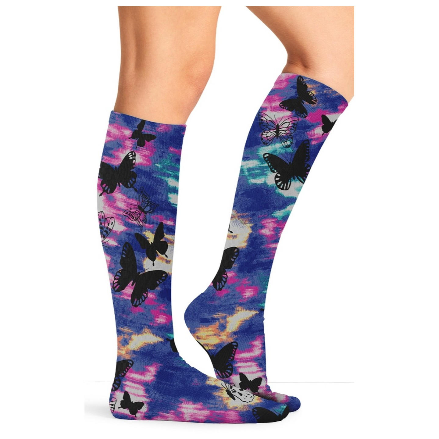 Comfort Support Butterfly Flutter Chaussettes Haut Compression a Hauteur des Genoux de Cherokee