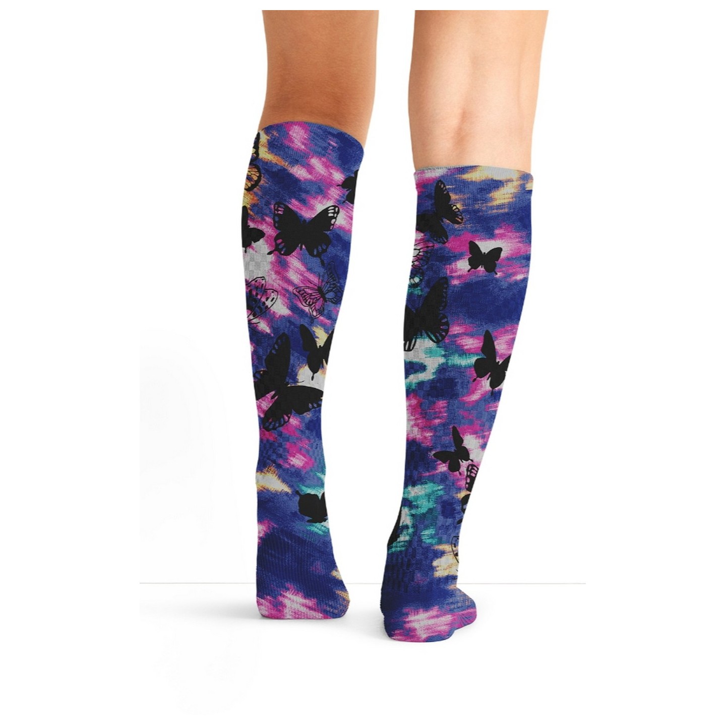 Comfort Support Butterfly Flutter High Compression Knee High Socks by Cherokee