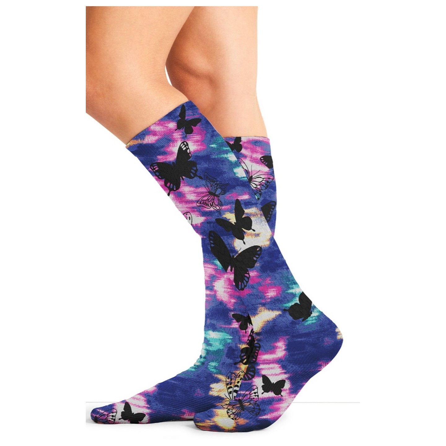 Comfort Support Butterfly Flutter High Compression Knee High Socks by Cherokee