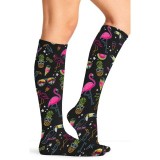 Comfort Support Flamingo Party Chaussettes Haut Compression a Hauteur des Genoux de Cherokee