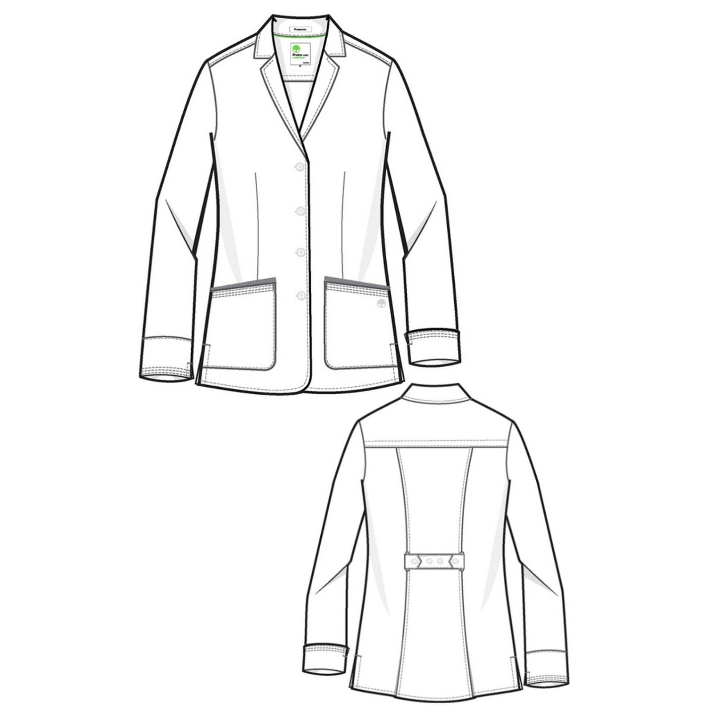5064 Felicity Short 4 Pocket Lab Coat by Healing Hands