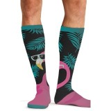Men's Print Support Cool Flamingo Graduated Medium Support Compression Socks by Cherokee