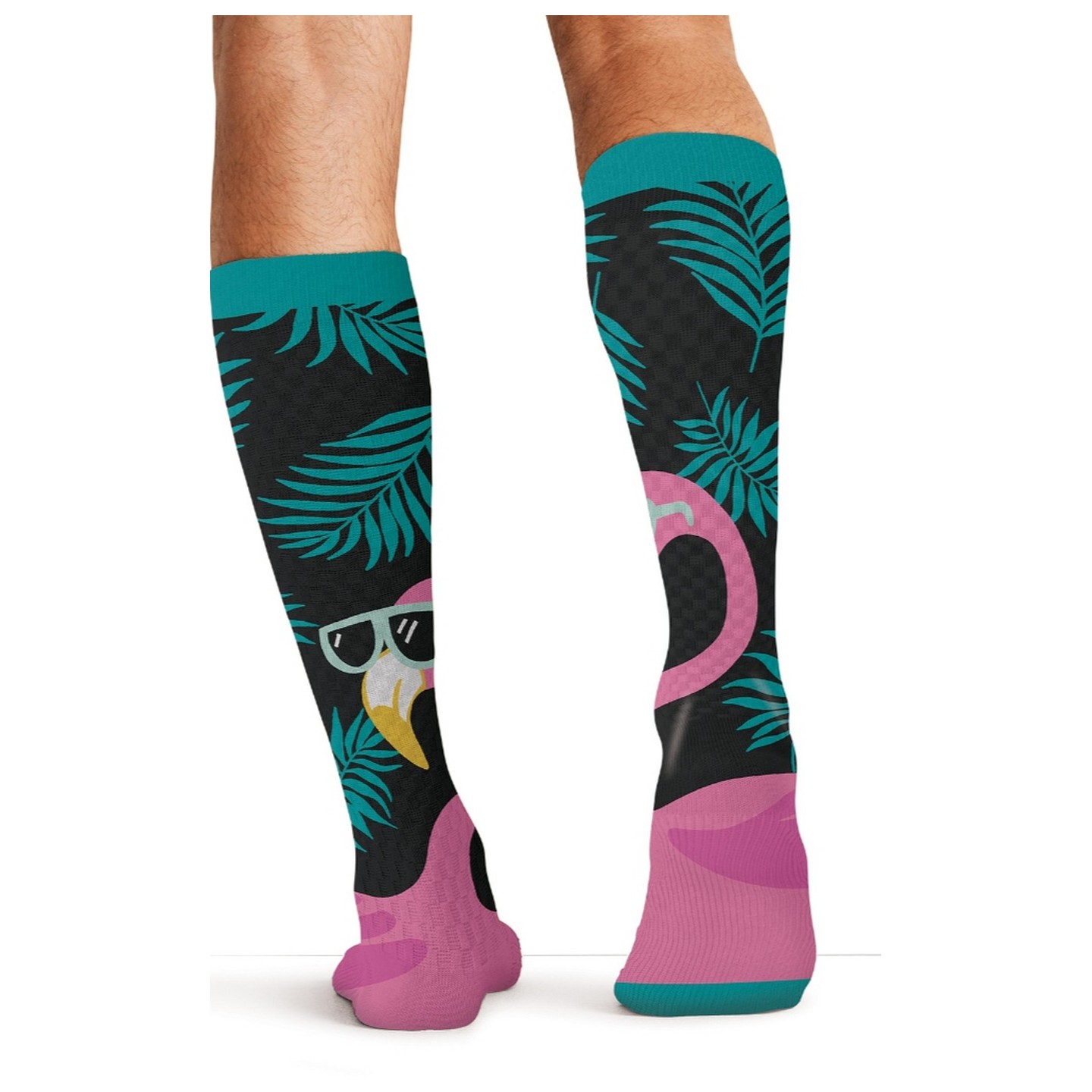 Print Support Cool Flamingo Chaussettes de Compression Moyen Gradué pour Hommes par Cherokee
