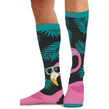 Men's Print Support Cool Flamingo Graduated Medium Support Compression Socks by Cherokee