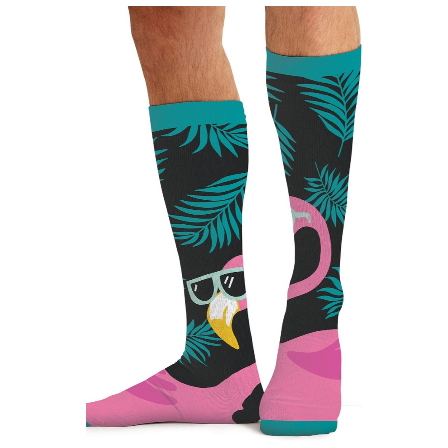 Print Support Cool Flamingo Chaussettes de Compression Moyen Gradué pour Hommes par Cherokee