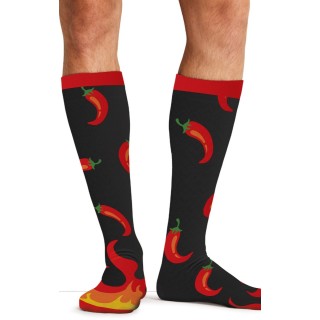 Print Support Hot Stuff Chaussettes de Compression Moyen Gradué pour Hommes par Cherokee