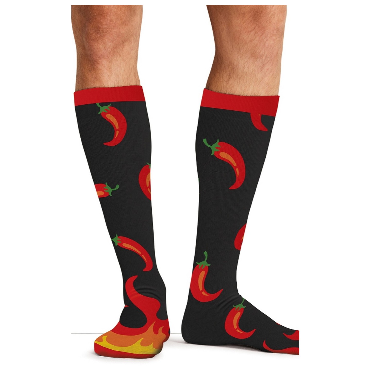 Print Support Hot Stuff Chaussettes de Compression Moyen Gradué pour Hommes par Cherokee