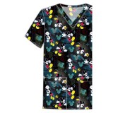 TF788 Tooniforms Men's Print 2 Pocket V-Neck Top by Cherokee Uniforms - Digital Mickey