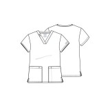 CK832 Achieve 2 Pocket Classic V-Neck Top by Cherokee