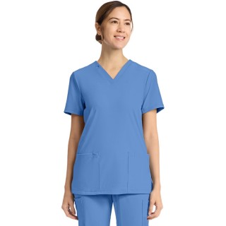 CK832 Achieve 2 Pocket Classic V-Neck Top by Cherokee