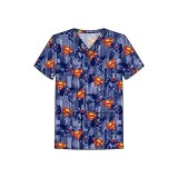 TF788 Tooniforms Men's Print 2 Pocket V-Neck Top by Cherokee Uniforms - Metropolis Force