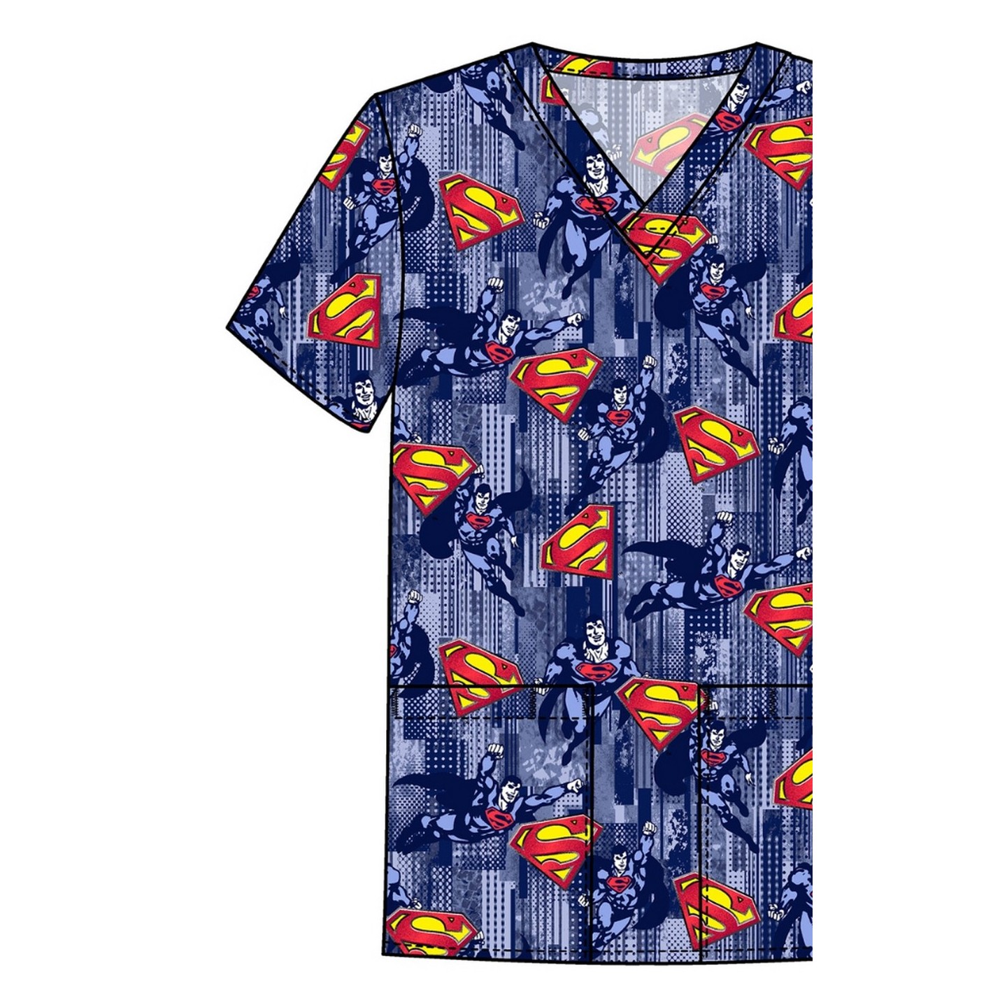 TF788 Tooniforms Haut Imprimer pour Hommes avec 2 Poches par Cherokee Uniforms - Metropolis Force