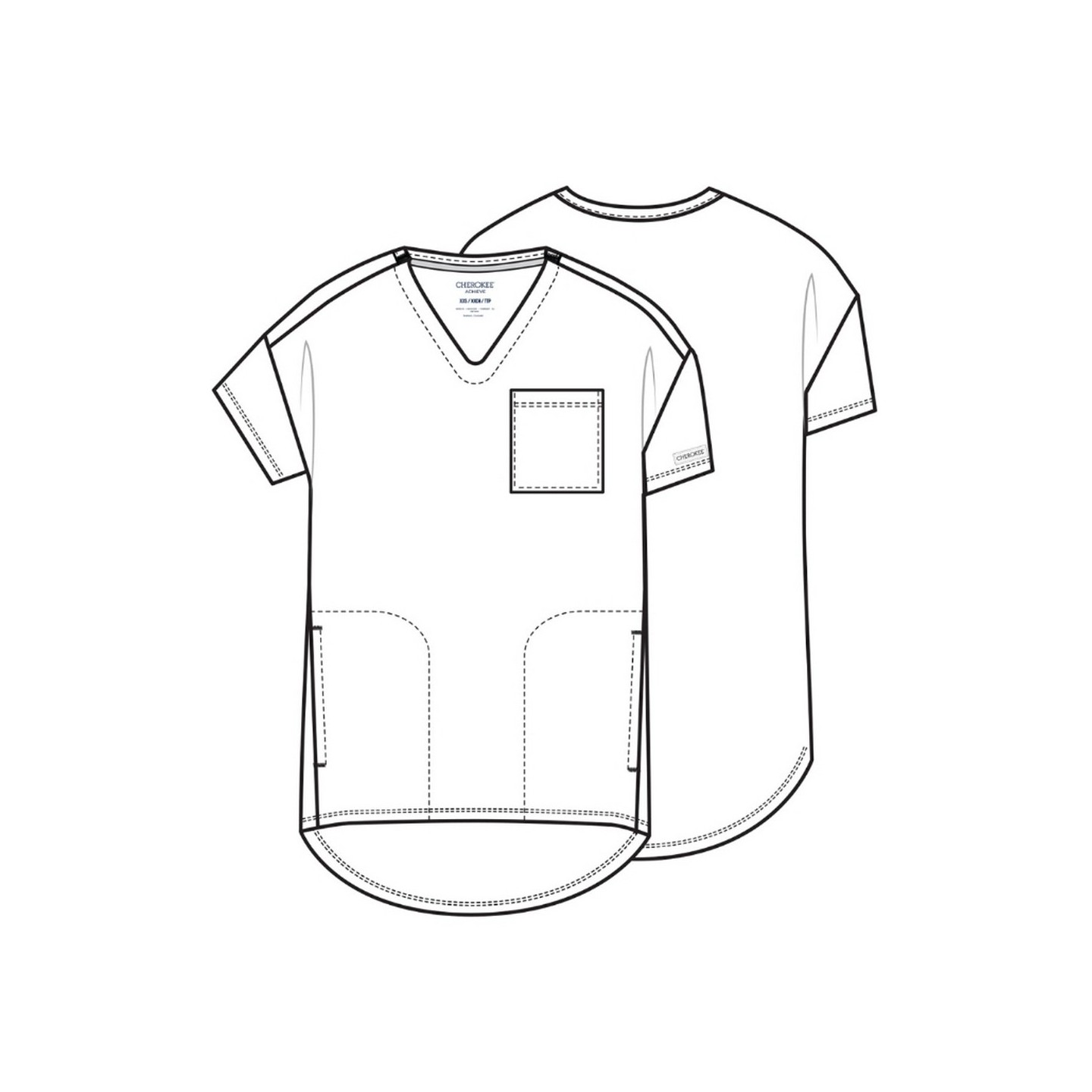 CK863 Achieve Haut Tunic avec 3 Poches par Cherokee