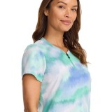 HH911 Ivy 3 Pocket Print Top by Healing Hands - Blurred Ikat