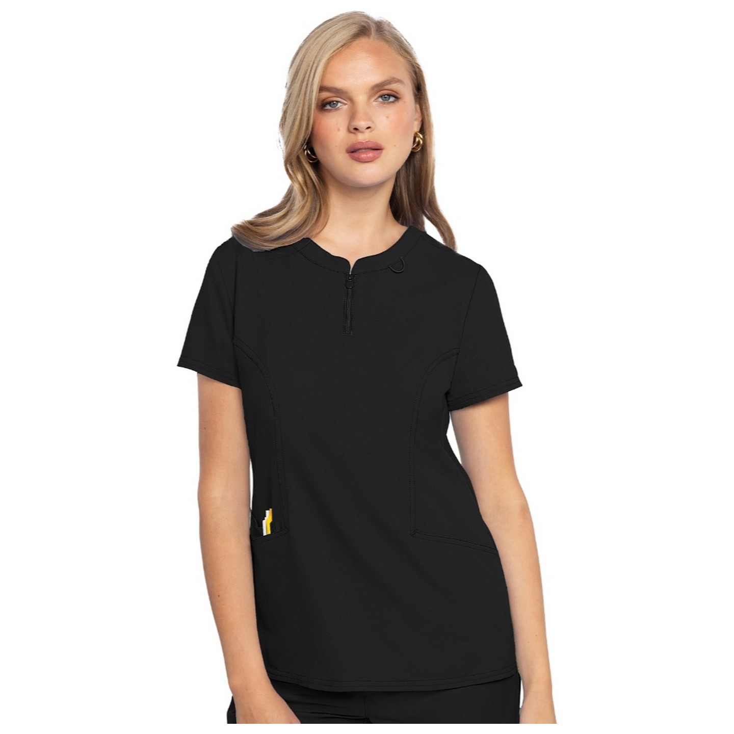 MC609 Insight Zip Neck Henley Top by Med Couture 