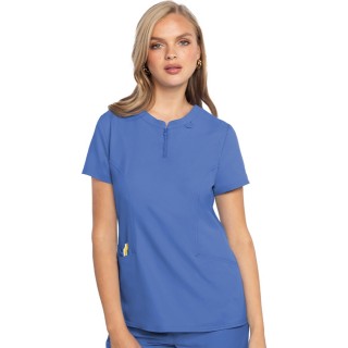 MC609 Insight Zip Neck Henley Top by Med Couture 