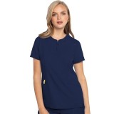 MC609 Insight Zip Neck Henley Top by Med Couture 