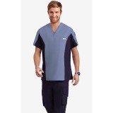 Men's Two Tone Scrub Top - Postman-Navy