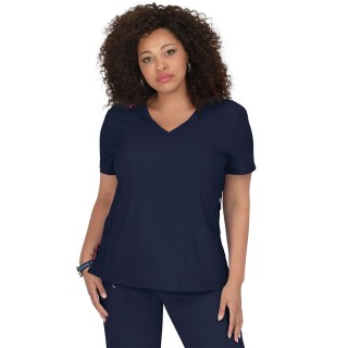 316 Koi Lite™ Scrubs Philosophy Mock Wrap Side Zipper Top