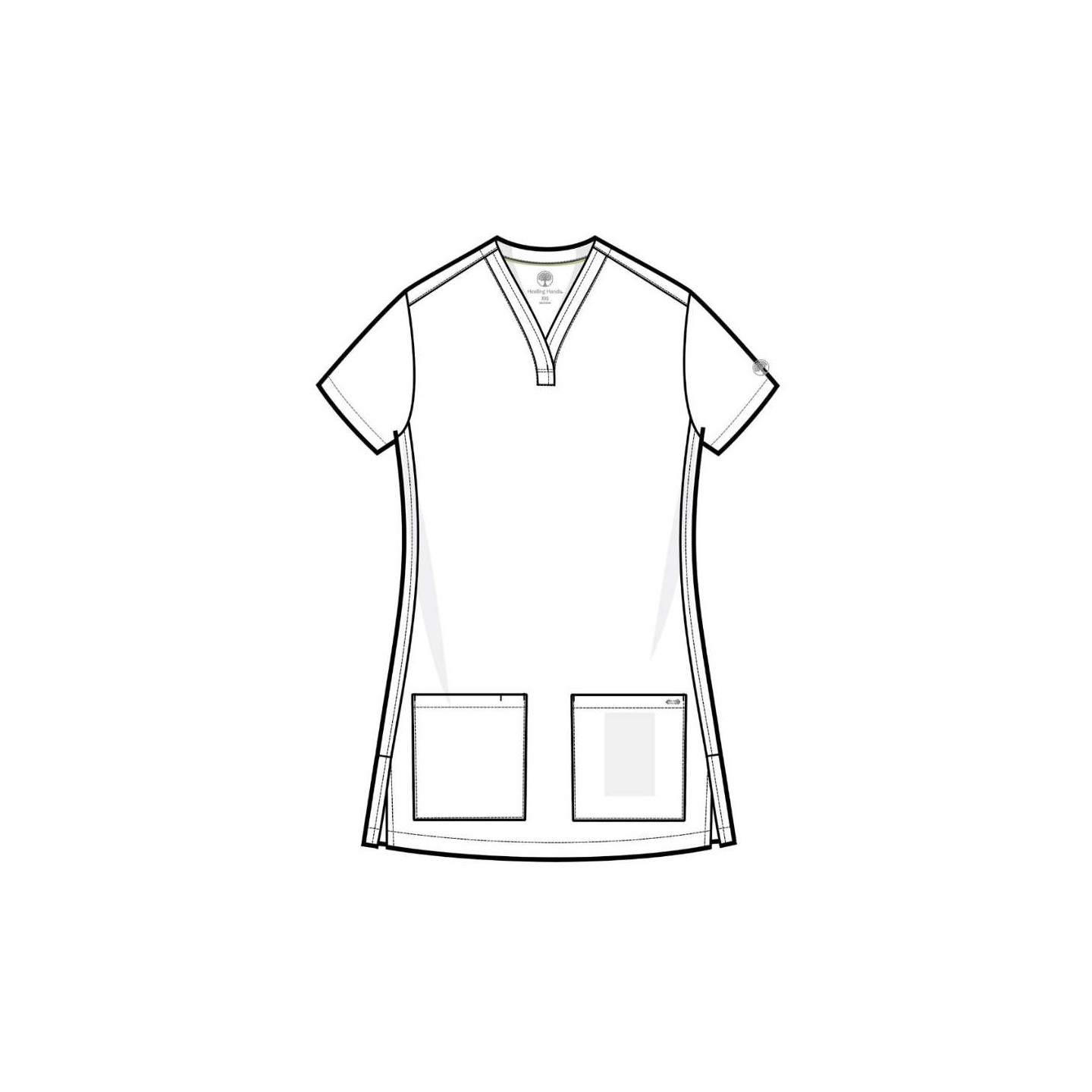 HH751 Quest 3 Pocket Y-Neck Scrub Top by Healing Hands