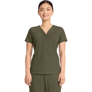 HH751 Quest 3 Pocket Y-Neck Scrub Top by Healing Hands