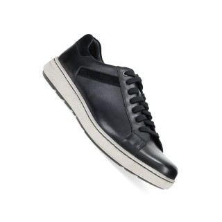 Trevor Black Burnished Calf Slip Resistant Men's Sneaker by Dansko