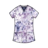 HH910 Healing Hands Amanda Haut Imprimer à Col en V avec Ruban Grosgrain - Dandelion Burst