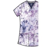 HH910 Healing Hands Amanda Grosgrain Ribbon V-Neck Print Top - Dandelion Burst