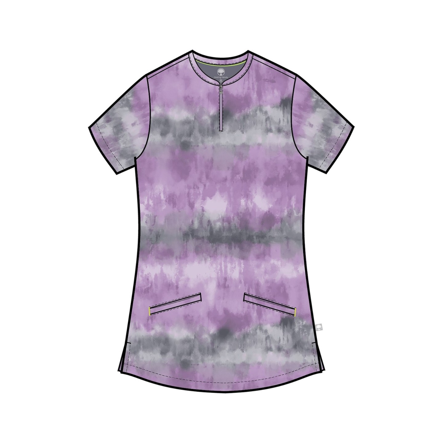 HH911 Ivy 3 Pocket Print Top by Healing Hands - Soft Stripe