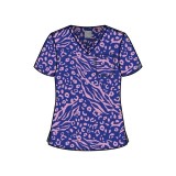 MC632 Med Couture V-Neck Print Top - Two Tone Skin