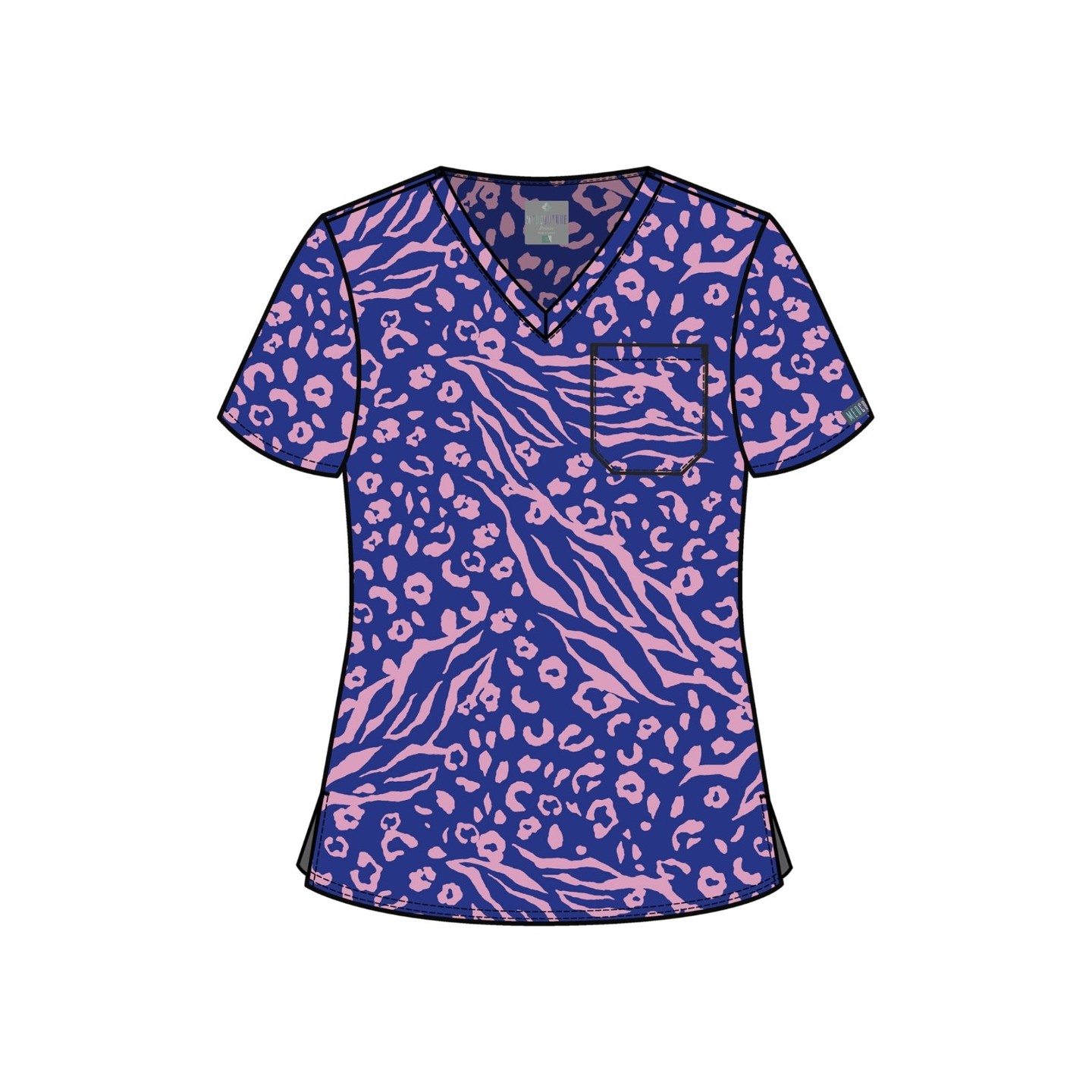 MC632 Med Couture V-Neck Print Top - Two Tone Skin