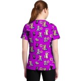 CK857 High-Low V-Neck Print Top by Cherokee - Coffee Talk