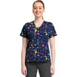 CK857 High-Low V-Neck Print Top by Cherokee - Tutti Frutti