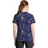 CK857 High-Low V-Neck Print Top by Cherokee - Tutti Frutti