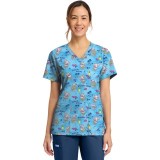 CK856 V-Neck 2 Pocket Print Top by Cherokee - Hula Party