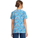 CK856 V-Neck 2 Pocket Print Top by Cherokee - Hula Party
