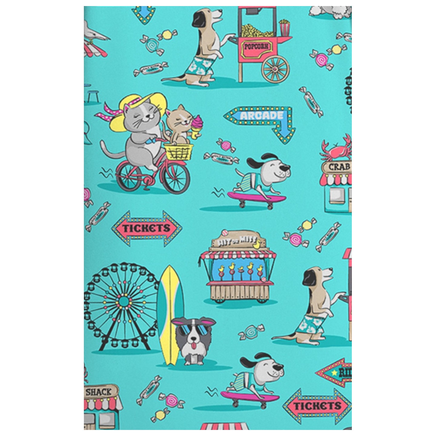 CK856 V-Neck 2 Pocket Print Top by Cherokee - Vintage Boardwalk