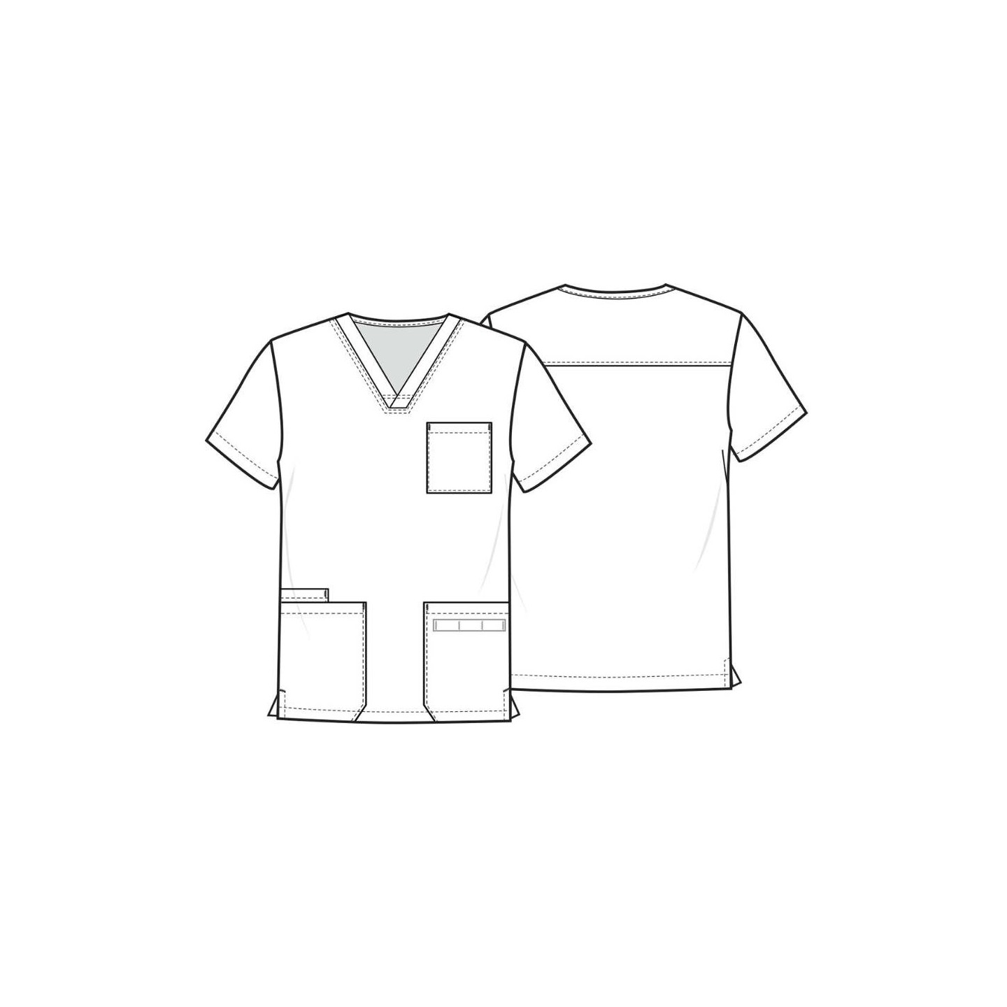 CK691 Unisex 4 Pocket Print Top by Cherokee - Dabbling In Paint