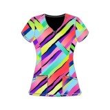 CK609 Round Neck Top by Infinity - Color Block Stripe